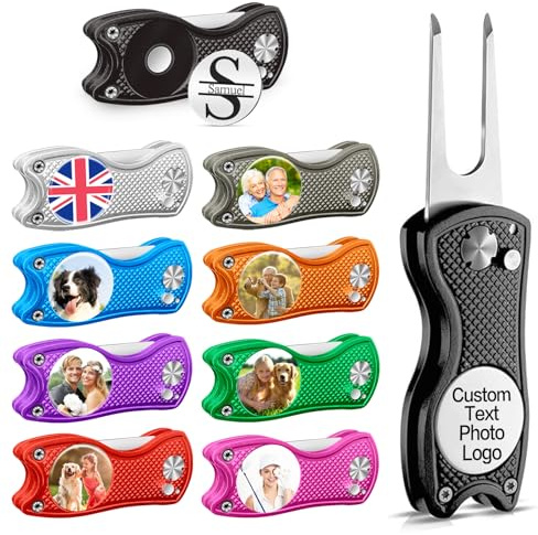 ZENTEE Custom Golf Pitchgabel Reparaturwerkzeug, magnetischer Ballmarker und Pop-Up-Taste, personalisiertes Golf-Zubehör, Geschenk für Männer und Frauen