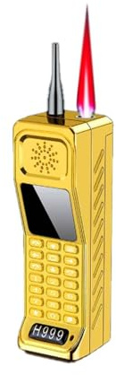 bcdef Briquet Torche au Butane Vintage 2025 – Flamme Rouge Coupe-Vent, briquets Rechargeables réglables for Bougies, Cadeaux de Camping, intérieur et extérieur (gaz Non Inclus)(Gold)