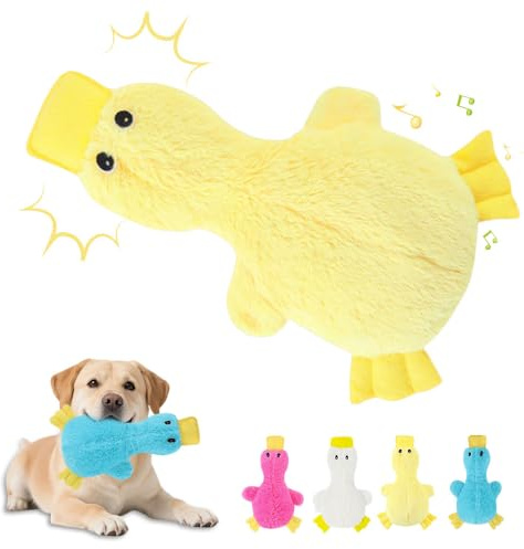 Anti Stress Ente für Hund,2025 Neu Ente Hundespielzeug Anti Stress Spielzeug Quietschspielzeug Hund Kuscheltier Interaktives Hundespielzeug Unzerstörbar für Kleine, Mittlere, Große Hunde (Gelb)
