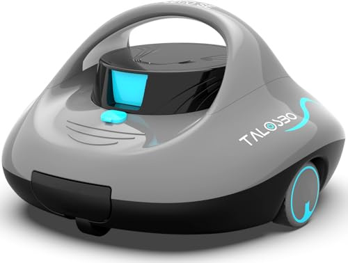 TALOSBO Pleco Se, robot pulitore per piscine con durata di 130 minuti, aspirapolvere senza fili per piscine fuori terra e piscine interrate a fondo piatto fino a 861 mq, parcheggio automatico