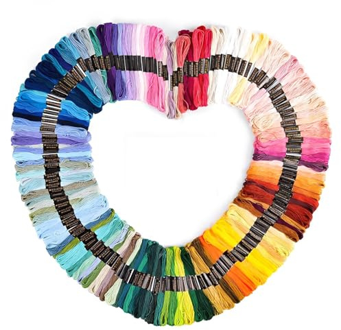 Fil Broderie,RoadLoo 150 Couleurs Fil à Broder 8m 6 brins Fils a Coudre Threads Fils à Coudre des Outils Accessoires Bracelet Kit pour Bracelet Brésilien