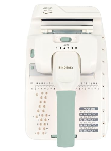 Vaessen Creative Bind Easy Bindegerät Set - Drahtbindemaschine mit Drahtkämme, Bindescheiben & Stanzkartuschen - für Notizbücher, Fotoalben und Journals