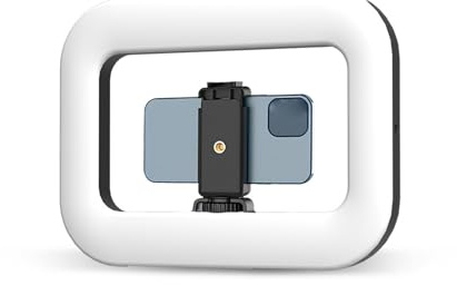 Asixxsix Appareil Vidéo pour Smartphone avec Lumière, 20 W Haute Puissance LED pour Selfie 95 CRI RVB Polychrome 2 500 K à 8 500 K, Stabilisateur Vidéo Mobile Réglable avec Télécommande