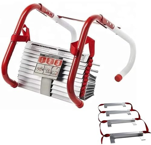 KHLMSRXJ Fire Escape Ladder, 2-Storey Fire Escape Ladder, Portable Window Ladder Fire Escape with Non-Slip Rungs, Suitable for Children and Adults,7.5M/24FT