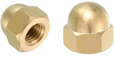 QUARKZMAN Sechskant Hutmuttern M10x1 5mm Messing Kuppelkopf Sechskant Dekorations Hutmuttern Für Schrauben Bolzen Mechanische Elektrische Geräte Reparatur Hardware Goldton Packung Mit 2 Stk
