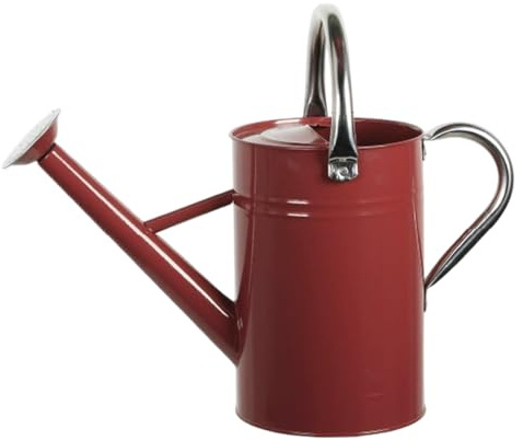 BeVistoso Regadera, regadera de Acero Inoxidable, Metal de 1, 3 galones/5 l con Boquilla extraíble y 2 Asas para Plantas de Exterior e Interior, Color Burdeos