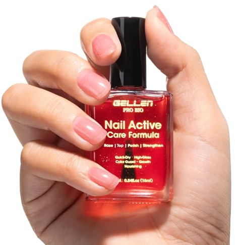 Gellen Vernis Durcisseur Ongles Top Base Coat Vernis à Ongles 16 ml Rose