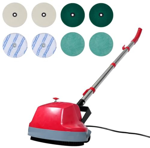 LoogCape Lucidatrice 5 in 1 a doppia testa, per pavimenti duri, parquet, laminato, piastrelle, legno, marmo, pietra, linoleum, PVC, senza fili, con doppie testine da 400 giri/min, cuscinetti in