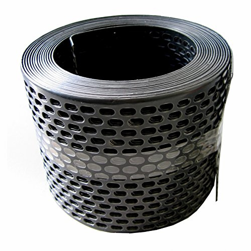 Premium Traufgitter & Vogelschutzgitter aus Hart-PVC – UV-stabilisiert & Witterungsbeständig – Lüftungsband für Dach-Traufe & Fassade – Schutz vor Vögeln & Laub - 50 mm schwarz / Rolle a 5 lfm