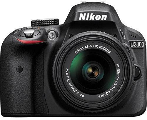 Nikon D3300 Digital SLR Camera with 18-55mm VR II, 55-200mm VR Lens Kit - Black (24.2MP) 3 inch LCD