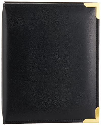 Pioneer Photo Albums 208 Pocket Black Sewn Leatherette Cover with Brass Corner Accents Photo Album, 4 by 6-Inch