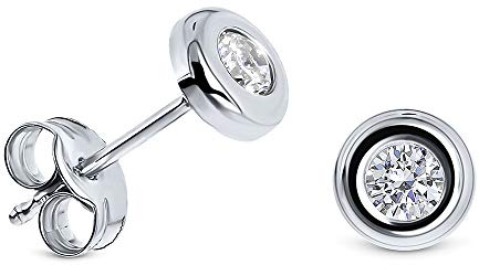 Miore Ohrringe Damen Gold, 9 Karat 375 Weißgold/Gelbgold Ohrstecker Solitär Rubin/Smaragd/Saphir/Zirkonia Schmuck Damen Handgemacht