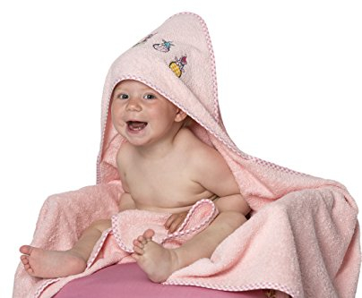 ZOLLNER asciugamano bambino, 100% cotone, 100x100 cm, rosa