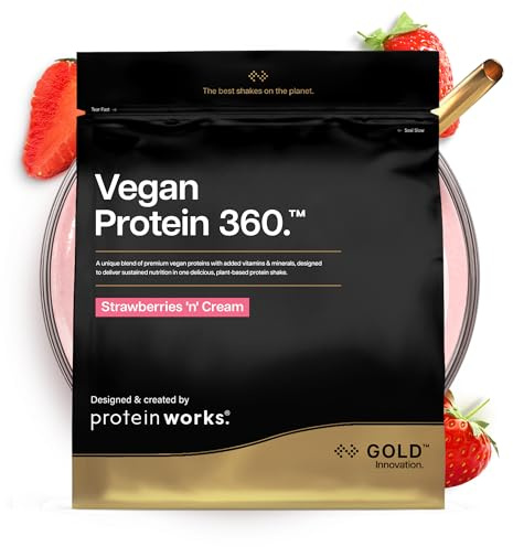 Protein Works | Vegan Protein 360 - Gold, Fresas con Nata, 2 kg