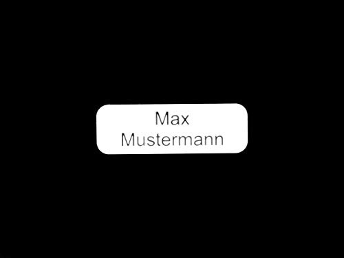 Gravurheim Briefkastenschild Türschild individuelle Gravur Name | selbstklebend - personalisiert | Kunststoff - Plastik | viele Farben und Größen (6x2cm Rechteck abgerundet, Weiß-Schwarz)