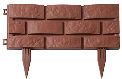 Liveinu Lot de 4 Bordures de Jardin Bordure de Pelouse de Jardin en Plastique Bordure Bordure de Tonte Palissade de Jardin pour Vergers, Parterres de Fleurs, Sentiers Fausse Brique