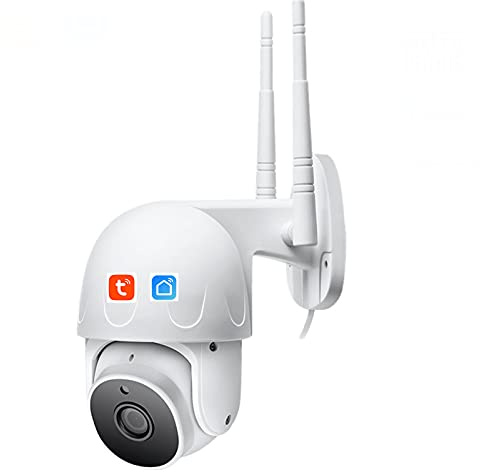 Cámara De Seguridad Para Exteriores, Tuya Outdoor Smart Wifi Dome Camera 1080P HD Security PTZ IP Camera Con Soporte De Seguimiento Automático Humano IP66