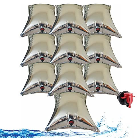 AMZCOM Wassersack Notfall Wasserbeutel Faltbar Outdoor Wasserkanister mit Hahn BPA Frei Camping Notfallvorsorge Trink Wasserbehälter, 10x15 Liter Wiederverwendbar Lebensmittelecht Wassertank