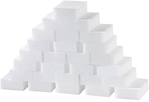 Paquete de 100 esponjas de melamina de espuma de limpieza multifuncionales, esponjas mágicas para limpiar el hogar, esponja de cocina para muebles, baño, fregadero, suelo, zócalo, limpiador de pared