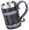 Nordic Viking Rune Pichet à bière en acier inoxydable en bois résine 3D Norse Décor Café Cool gothique Beer Tankard Pierre Mugs