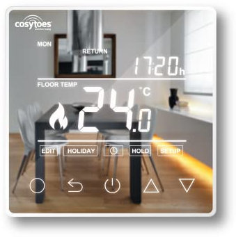 Cosytoes Underfloor Heating Thermostat | Control Underfloor Heating | Touchscreen | Mirage Reflection