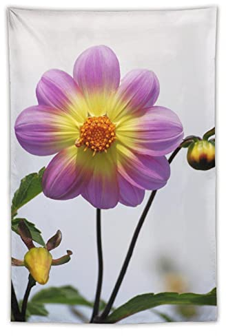 flechr Dahlien-Blumenknospen, Pflanzenblüte, Wandteppich, Schriftrolle, Polyester, Wandteppich, Kunstgemälde, Bild, Schlafzimmerdekoration, Zuhause, 101,6 x 152,4 cm