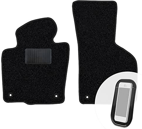 moto-MOLTICO Vorne Fußmatten Auto Velours Autoteppiche | Schwarz Automatten Set 2-teilig passend für VW Passat B6 B7 CC