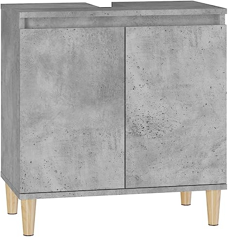 vidaXL Mobile Lavabo Grigio Cemento 58x33x60 cm in Legno Multistrato