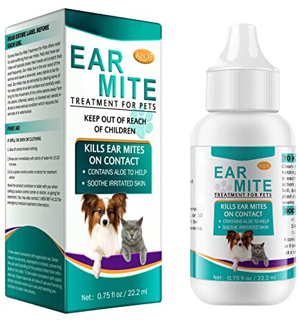 Navna Aceite para los oídos de los perros y gatos para los canales del oído de las mascotas, tratamiento para los ácaros del oído para perros y gatos, limpiador para los oídos de las mascotas