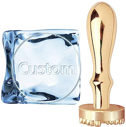 CRASPIRE Custom Ice Cube Stamp Personalized Letter Ice Branding Stamp Initial with Removable Brass Stamp Handle Head for Cocktails Whiskey Mojito Bar Drinks Making Party 1.2inch