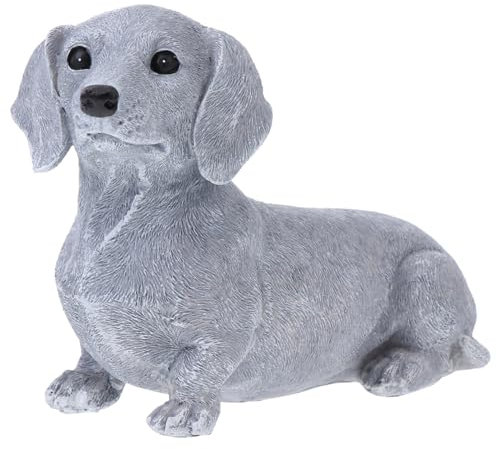Cabilock Niedliche Hunde Deko aus Kunstharz mit Lebensechtem Welpen Design Klassische Gartendekoration für Balkon und Garten Wetterfeste Tierfigur