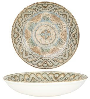 Rinart Piatto profondo - Celest - Porcellana - 25 cm (1200cc) - set di 6