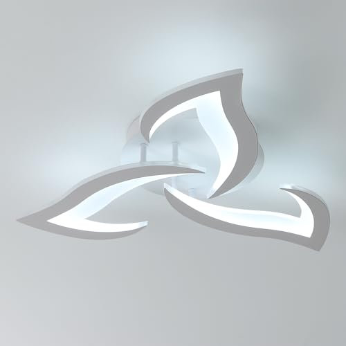 Comely - Plafoniera LED a Soffitto 36W, 3600LM. Design creativo, moderno e romantico a forma di fiore, adatto ad camera da letto, soggiorno o corridoio. Luce bianca fredda 6500K, bianco,58cm