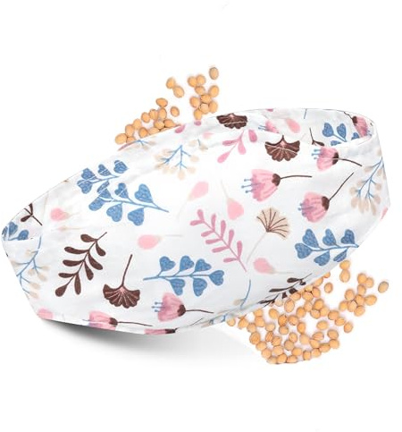 Lovely Hippo Körsbärskärnans mikrovågor för barn koliskt bälte - alternativ varmvattenflaska körsbärskärna anti-kolik - 100 % bomullsbälte (rosa blommor, 0–6 månader)