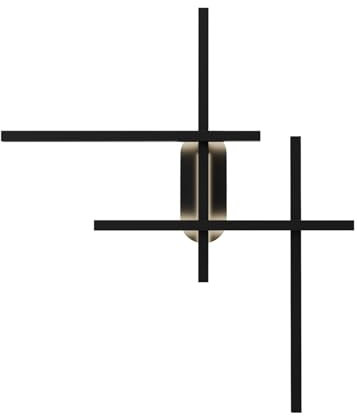 LED Wandlampe mit Schalter 3000-4000 K Farbwechsel 78 cm hoch Schwarz indirektes Licht Modern Wandleuchte Wohnzimmer Flur