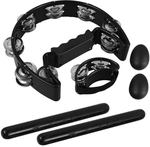 WHAMVOX Percussion Handliche Handglocken Fußschellen Rhythmusstäbe Vielseitiges Schlagzeug Für Anfänger Musikinstrument Zum Üben Und Musizieren