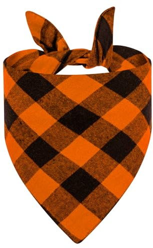 Dog Bandana - 1Pcs Adjustable Plaid Triangle Dog Scarf,Washable Classic Dog Kerchief Puppy Cat Plaid Bibs Scarf for Large Medium Dogs Pets Birthday Christmas Party Gifts,48 * 48 * 70cm