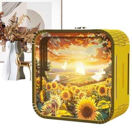 Veilleuse puzzle, veilleuse LED,Lampe d’art LED - Kits de modèles artisanaux créatifs de veilleuse mignonne, décoration de la maison pour Table de chevet, étagère, Table