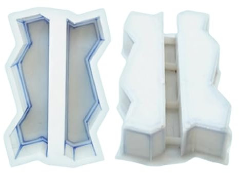 YUCHUANGYE Beton Schablonen Kunststoff-Ziegelform, wiederverwendbar, DIY-Pfadpflaster, Beton-Ziegelform, Gartenweg, Beton-Ziegelform for Gehweg, Weg, Terrasse Betonformen(Half Piece 3 Waves)