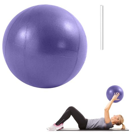 Riisoyu 25 cm Gymnastikball Klein, Pilates Ball mit Aufblasbarem Strohhalm Soft YogaBall Rutschfester Superleichter Fitnessball Weicher Gym Ball Übungsball für Balance Physiotherapie Stretching