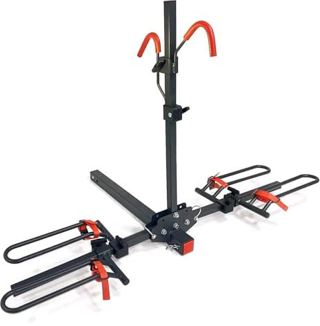 Galerie de Toit Support Universel de Porte-vélo de Voiture, modèle de Plate-Forme montée sur attelage, adapté au récepteur d'attelage de 2 Pouces pour 2 vélos Toit Voiture Barres(A)