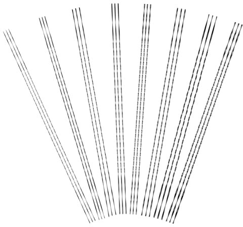 Set di 24 lame per sega a traforo da 130 mm, con lama a spirale n. 1/2/3/4/5/6/7/8, per legno, plastica, metallo, per fai da te con la sega a foglio, temprata, adatta per tutte le seghe per traforo