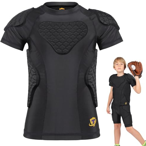 DGQY 10MM EVA Foam Protective Vest for Kids - Youth Padded Shirt for Football, Baseball, Hockey Sleeveless Chest Protector with Rib, Sternum & Back Guards Moisture Wicking & Breathable