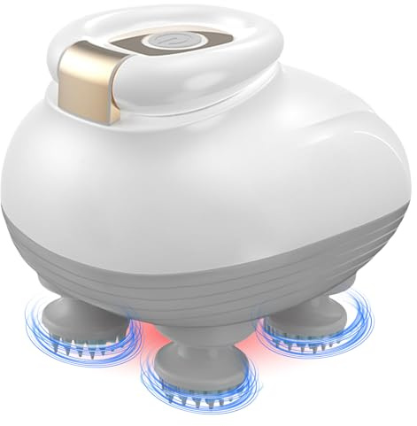 Massaggiatore elettrico per la testa, massaggiatore per cuoio capelluto, impermeabile IPX7, con 4 testine massaggianti e 3 modalità di massaggio, massaggiatore corpo per alleviare lo stress