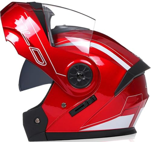 Casco De Motocicleta De Cara Completa, Casco De Motocicleta Modular con Doble Visera, Aprobado por La Dot/ECE, para Hombres Y Mujeres Adultos 15,XL