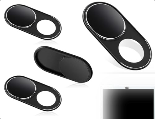 AOYEGIC 3 Stück Metall Webcam Abdeckung,Metall Slider Kamera Cover,Multifunktions Schieber Webcam Abdeckung für Smartphone,Computer,Laptop,Tablet,(Schwarz)