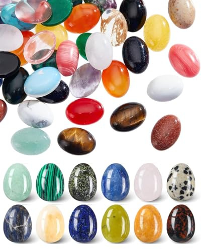 10 uova di Pasqua in cristallo, uova decorative, pietre naturali levigate, colorate, morbide, macchiate, uova di Pasqua, decorazioni fai da te