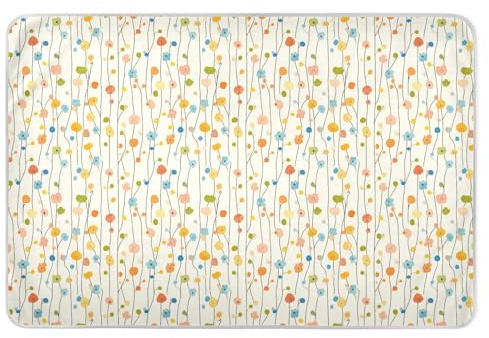 Spring - Tapetes de cama reutilizables extragrandes con flores pequeñas, impermeables, lavables, a prueba de fugas, de secado rápido, para niños, adultos, mascotas, 52 pulgadas de largo x 34 pulgadas