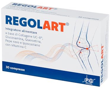 Regolart | Integratore Articolazioni e Cartilagine | Collagene Non Denaturato 40mg, Glucosamina, Quercetina | Contro Artrosi, Dolore e Infiammazione | 100% Naturale, Made in Italy | PG Pharma