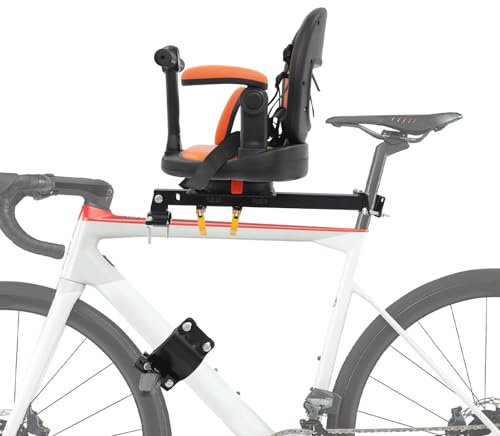 Siège enfant pour vélo de sécurité - Avec accoudoirs réglables et rotation à 360° - Convient pour les vélos de montagne - Avec ceinture de sécurité et rembourrage - Charge maximale : 40 kg - Noir et
